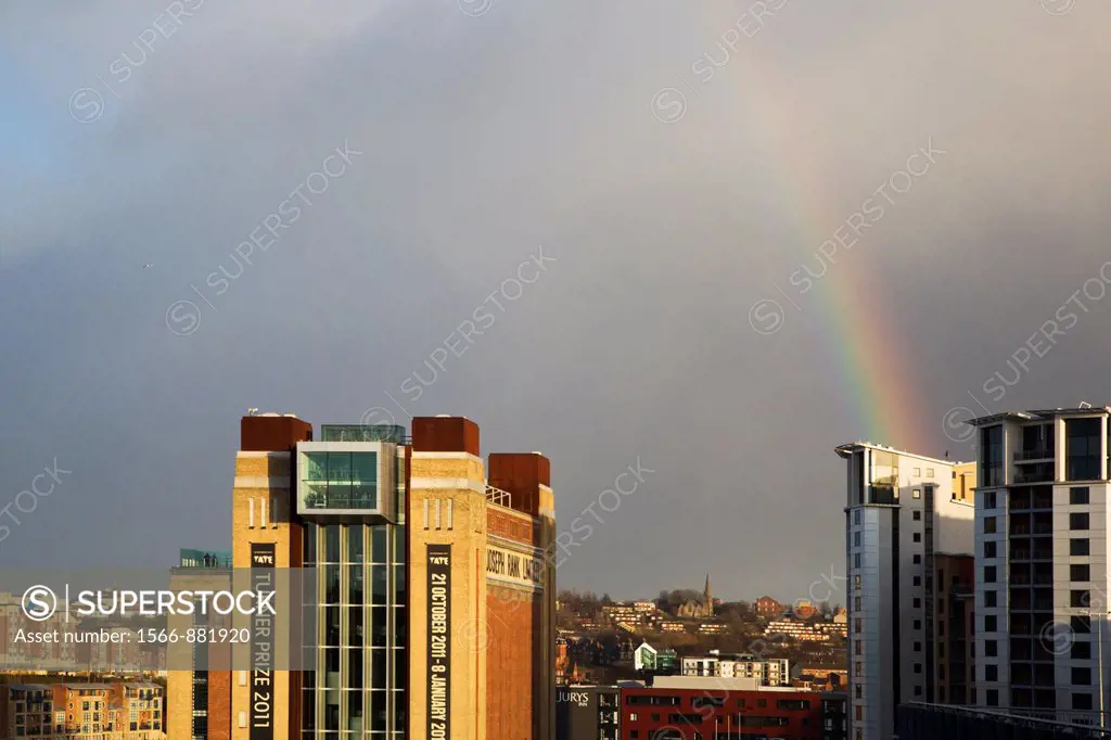 Rainbow and The Baltic Art Gallery Gateshead England