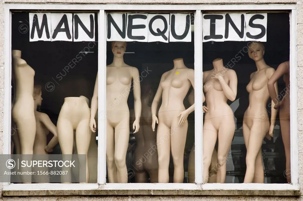 Mannequins in a store window