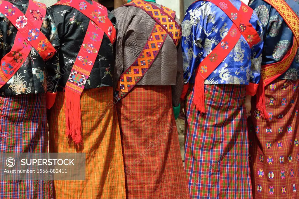 Detail of outfit ot dancers at Tangbi Mani Tsechu festival, Bumthang, Bhutan