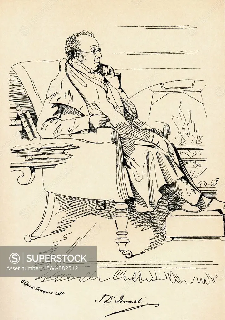 Isaac D´Israeli, 1766-1848  British writer, scholar and man of letters  From The Maclise Portrait Gallery, published 1898