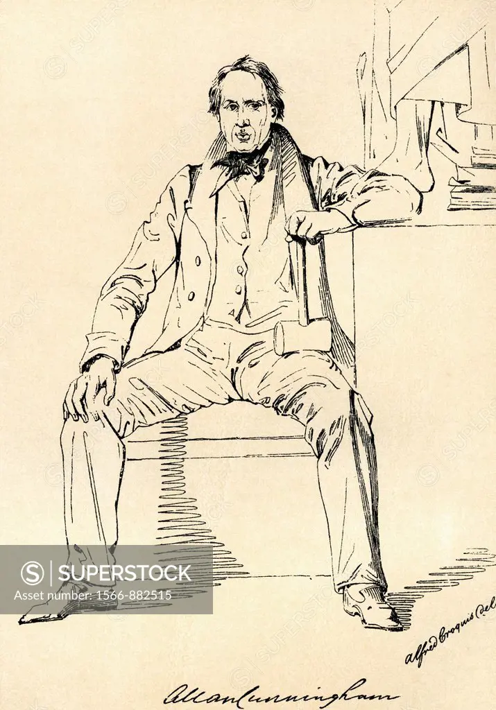 Allan Cunningham, 1784-1842  Scottish poet and author  From The Maclise Portrait Gallery, published 1898
