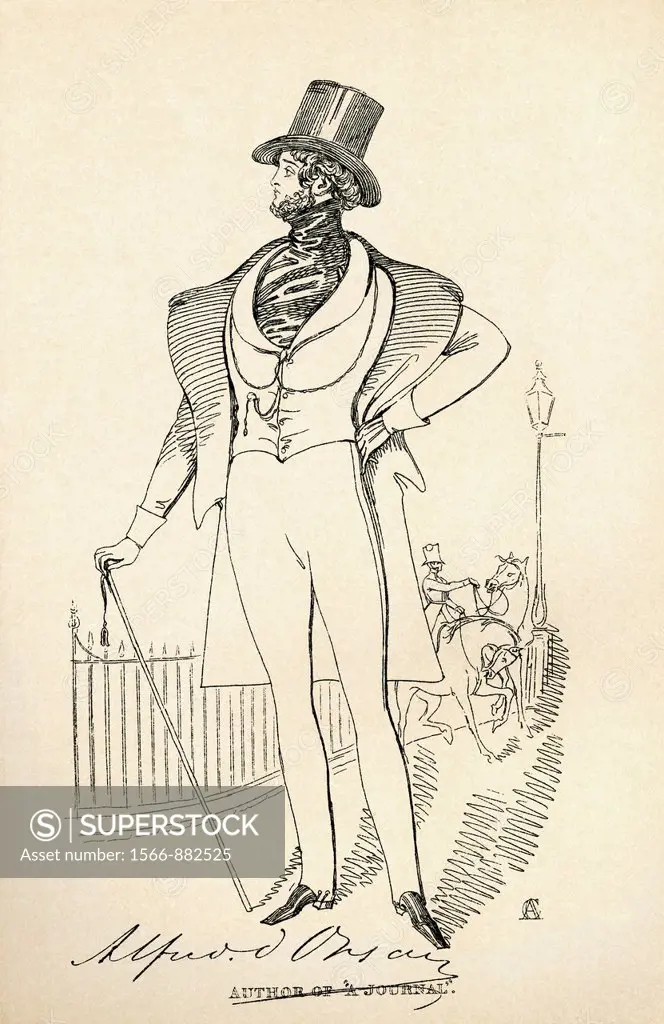 Alfred Guillaume Gabriel, Comte d´Orsay aka Count of Orsay, 1801- 1852, as a young man  French amateur artist, dandy, and man of fashion  From The Mac...