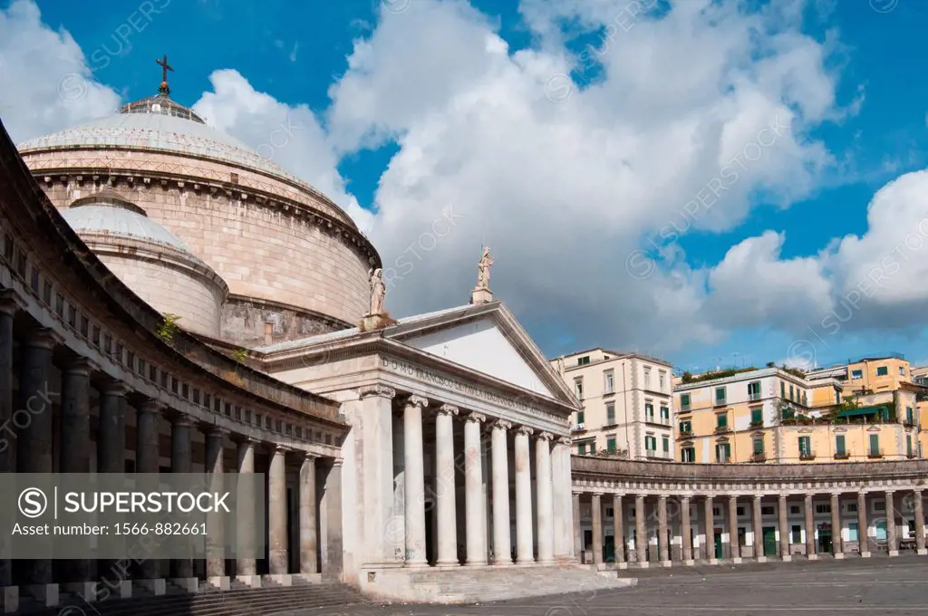 Italy, Campania, Naples, church of San Francesco di Paola on the Plebiscite square