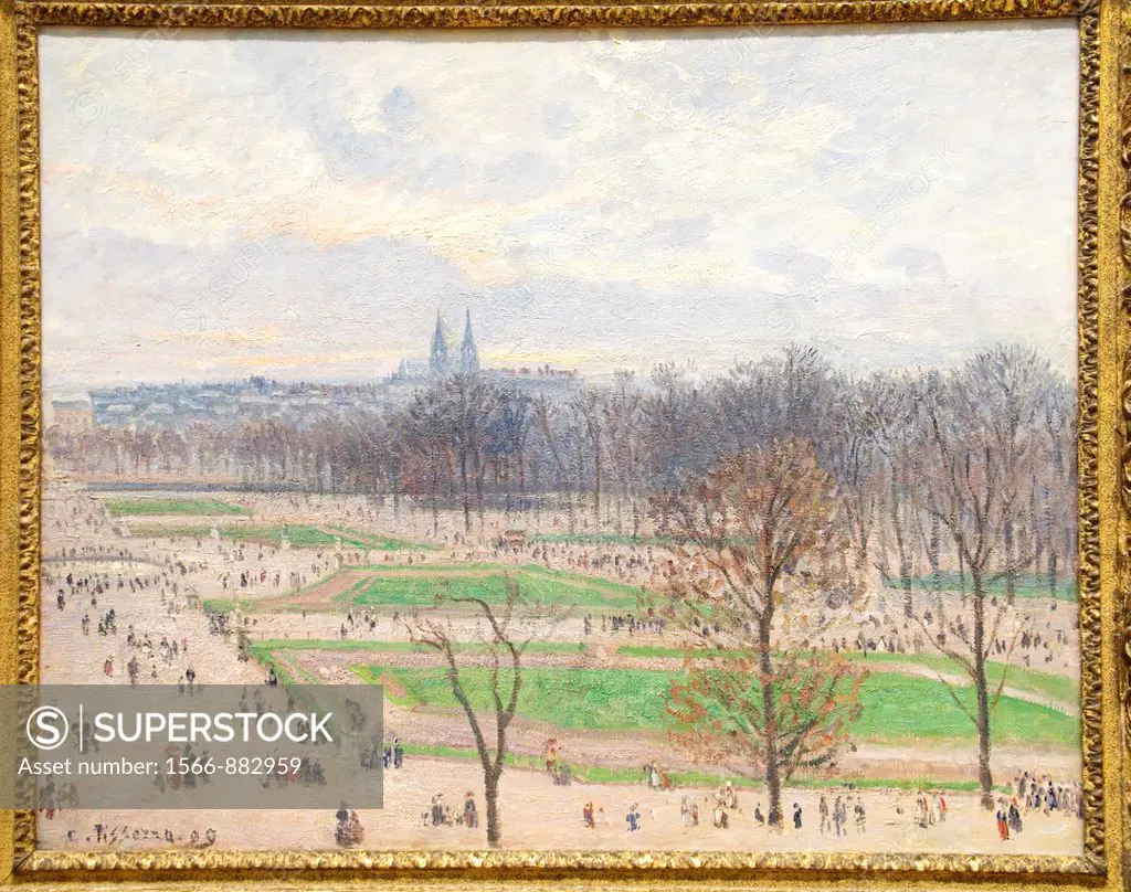 The Garden of the Tuileries on a Winter Afternoon, 1899, by Camille Pissarro, French, Oil on canvas, 29 x 36 1/4 in  73 7 x 92 1 cm, Metropolitan Muse...