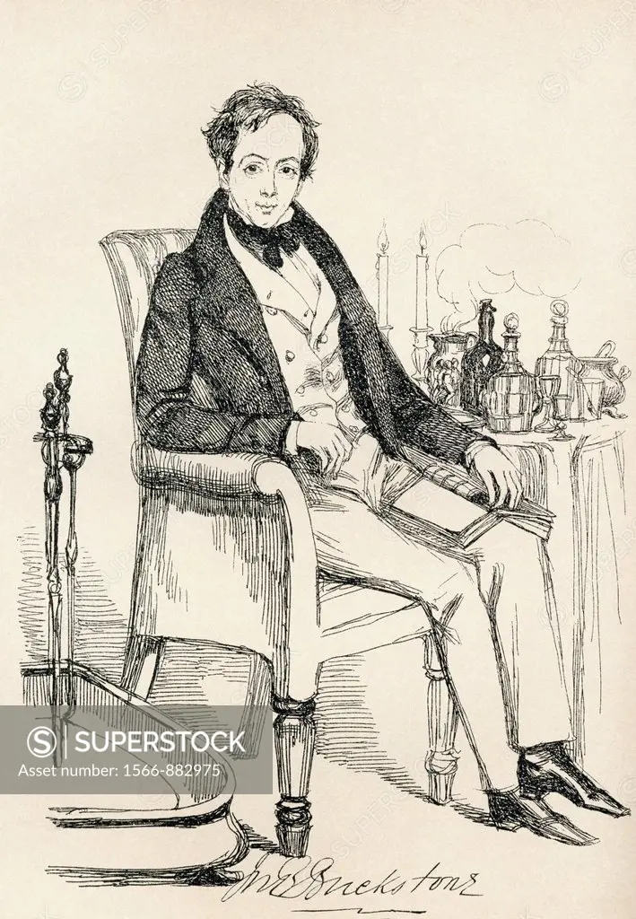 John Baldwin Buckstone, 1802-1879  English actor, playwright and comedian  From The Maclise Portrait Gallery, published 1898
