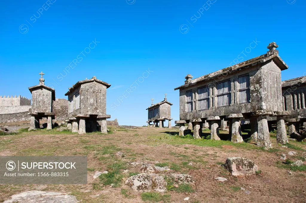 Traditonal Espigueiros, Granary, Lindoso, Peneda Geres National Park, Minho province, Portugal