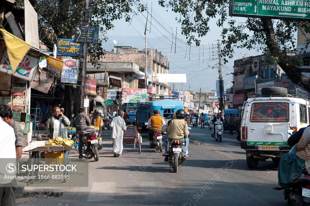Main street, Rishikesh, Uttarakhand, India