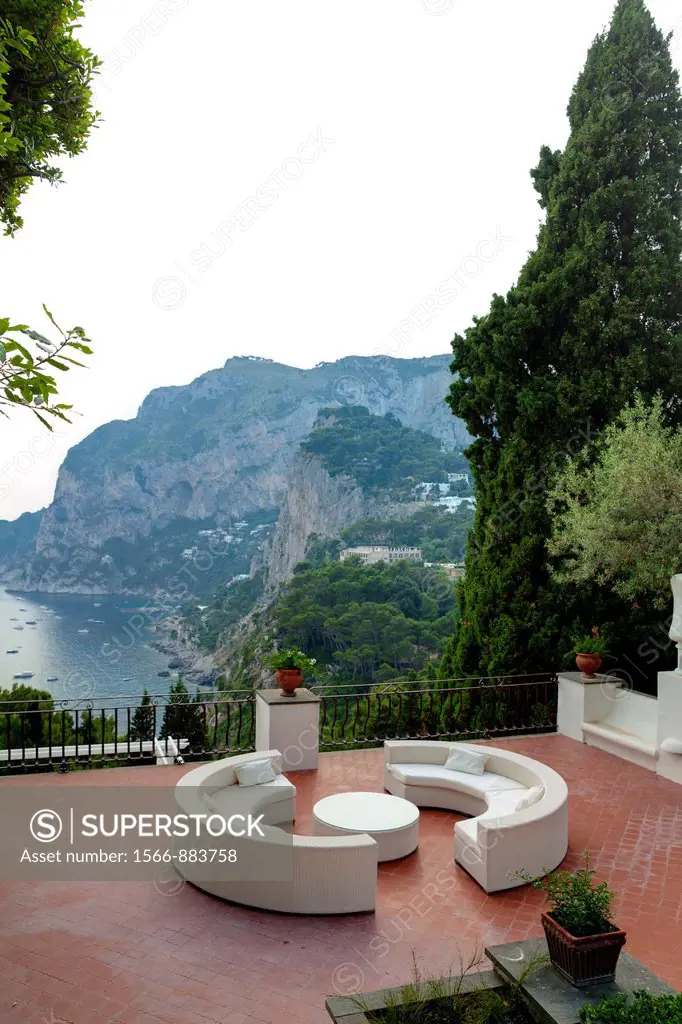 Terrace view Capri Island Italy