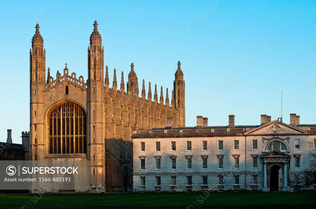 Kings College, Cambridge in evening light  Cambridgeshire, England
