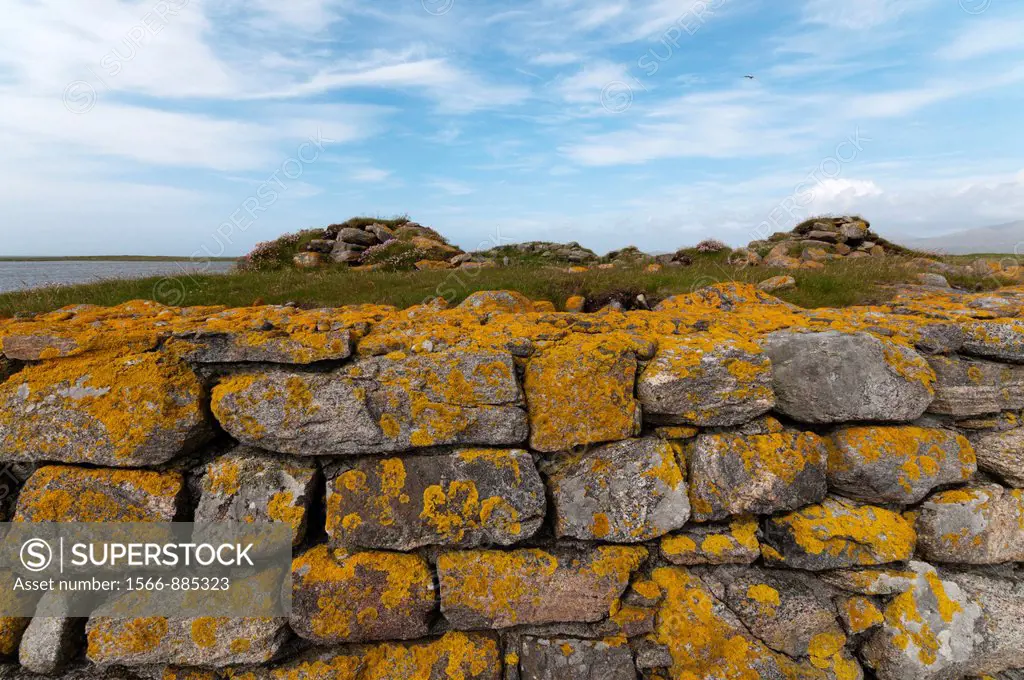 Europe, Scotland, Outer Hebrides, South Uist - the Iron Age broch Dun Dulan or Dun Vulan on Rubha Aird a´ Mhuile