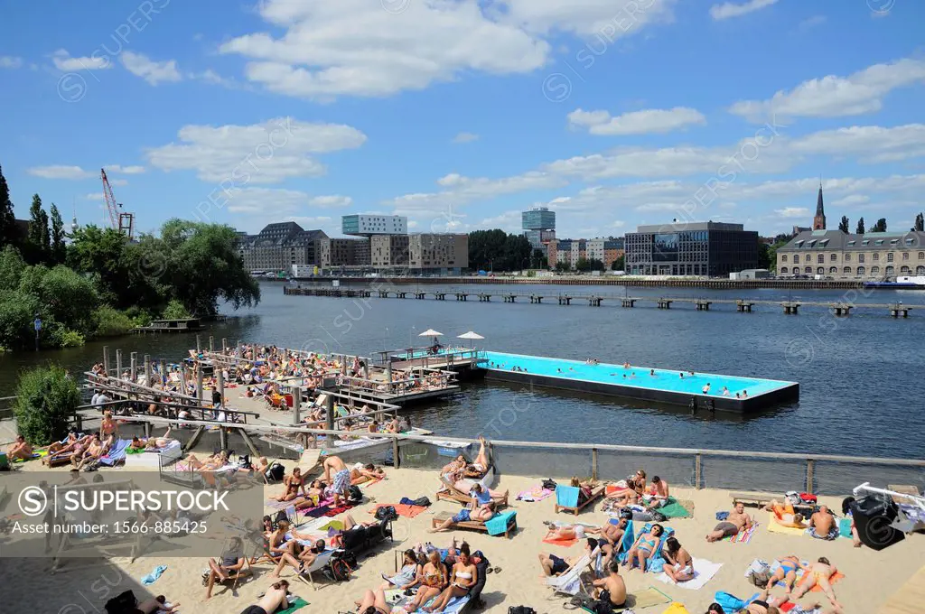 Swimming pool, Badeschiff on the River Spree, Berlin, Germany, Europe