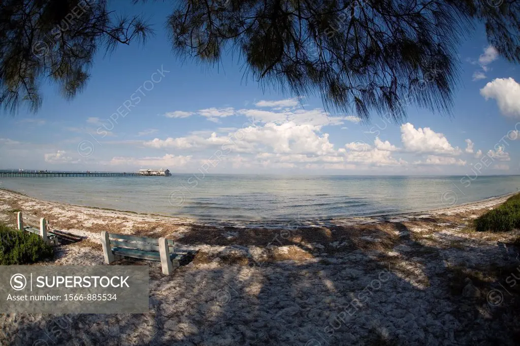 Gulf of Mexico City Pier on Gulf of Mexico on Anna Maria Island on the Gulf Coast of Florida