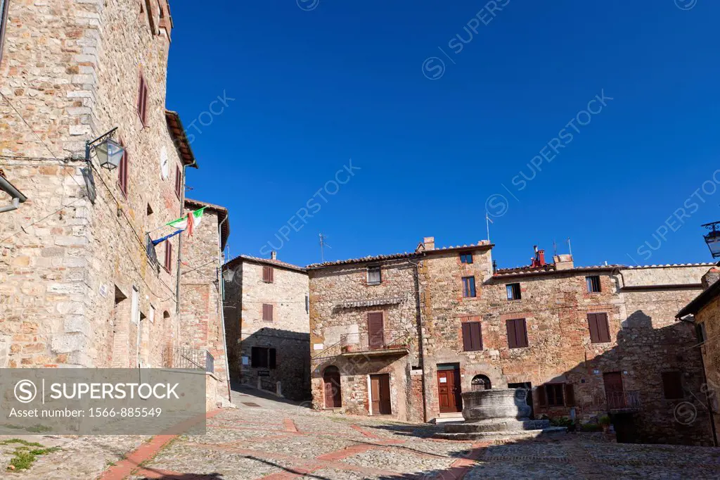 The centre of the town Castiglione d´Orcia, Val d´Orcia, Province of Siena, Tuscany, Italy, Europe,