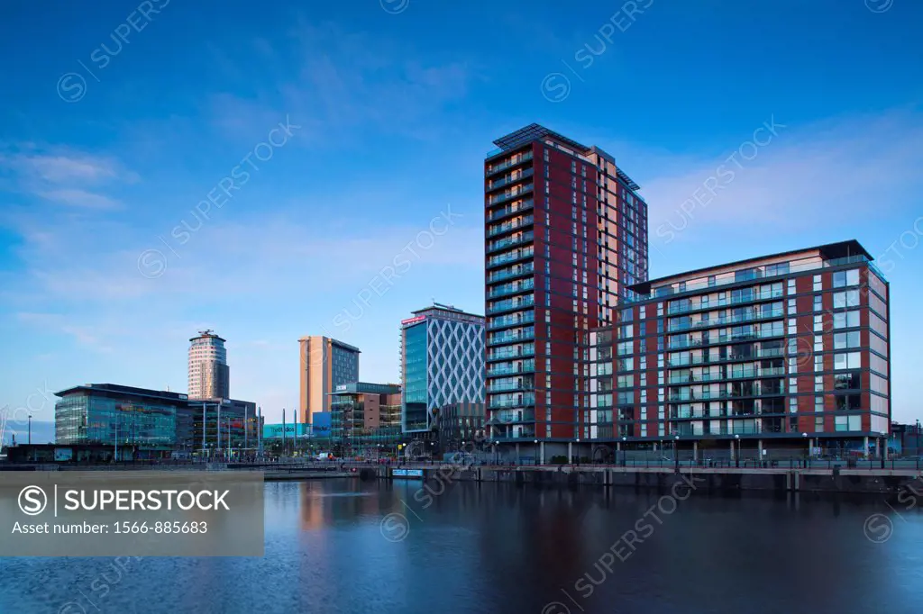England, Greater Manchester, Salford Quays  Media City UK complex located on the Salford Quays in the city of Salford near Manchester Old Trafford