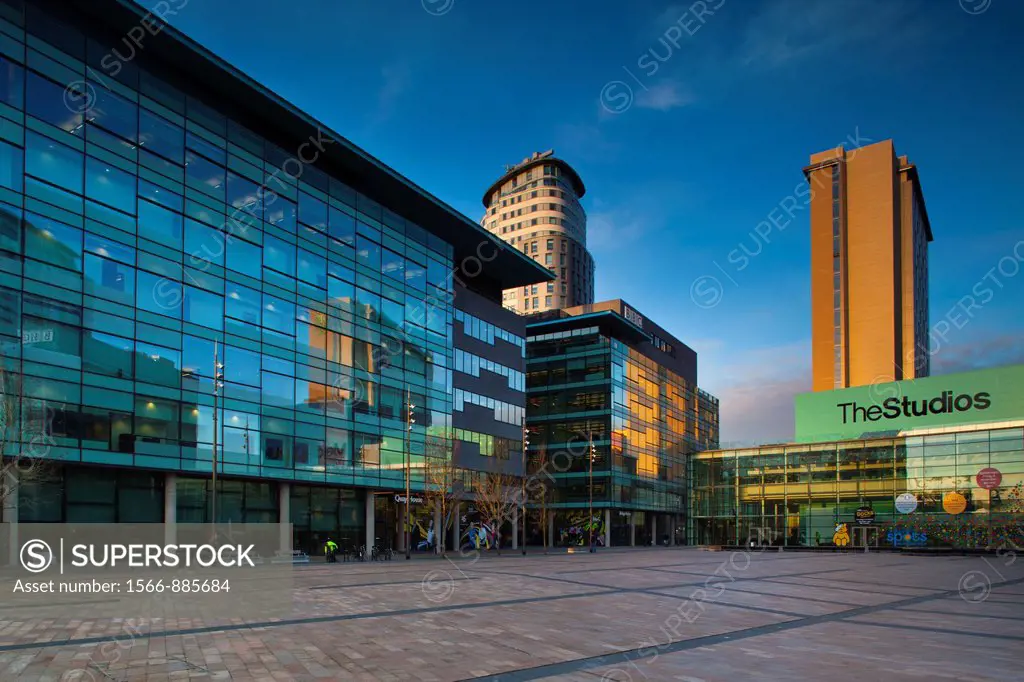 England, Greater Manchester, Salford Quays  Media City UK complex located on the Salford Quays in the city of Salford near Manchester Old Trafford