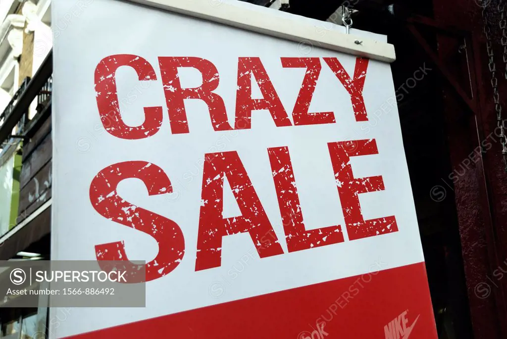 ´ Crazy Sale ´ sign outside a shop