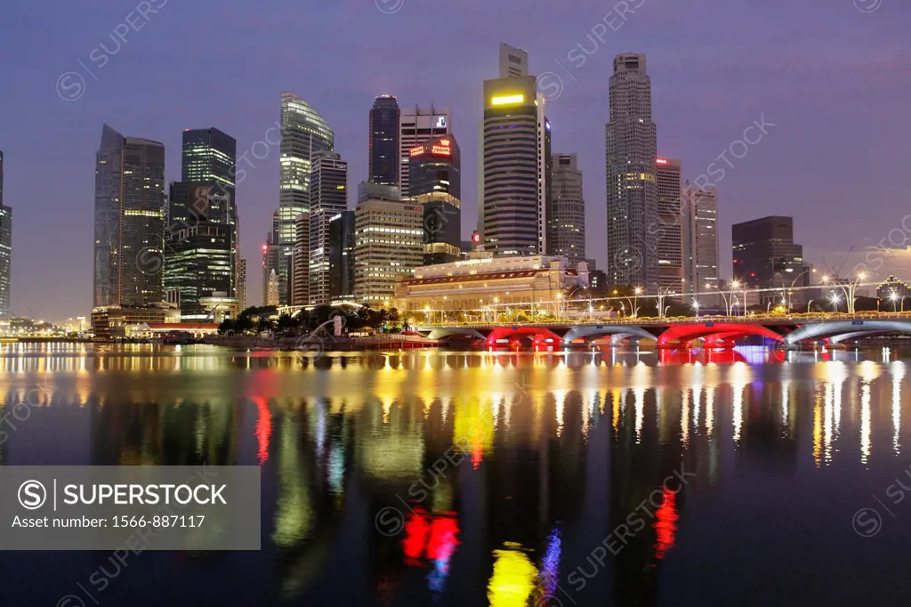 Singapore Skyline at dusk, Singapore