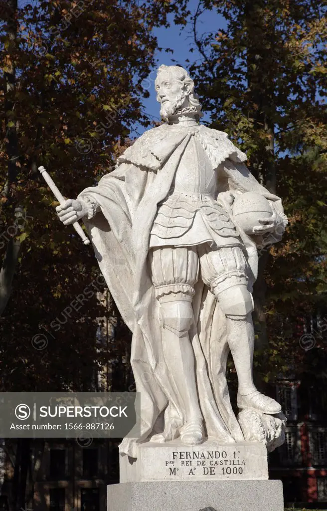 Statue of Fernando I in Plaza de Oriente, Madrid, Spain