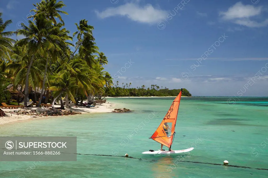 Windsurfer, Plantation Island Resort, Malolo Lailai Island, Mamanuca Islands, Fiji, South Pacific