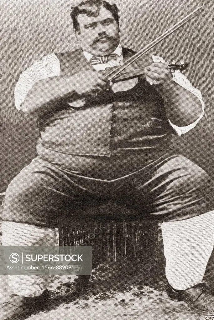 Gay Jewel, 1863 -  nicknamed Jumbo, was the heaviest man alive in 1899 weighing 53 st  6lb  and measuring 6ft  4in  in height  From The Strand Magazin...