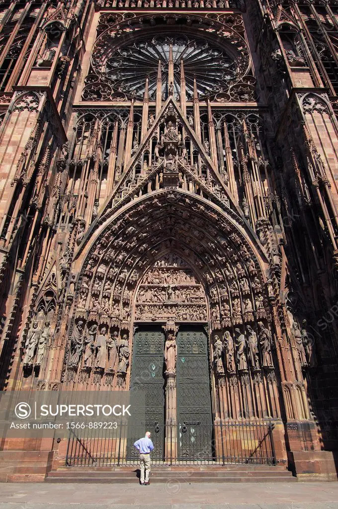 Notre-Dame Gothic cathedral, Strasbourg, UNESCO world heritage site, Alsace, Bas Rhin, France, Europe