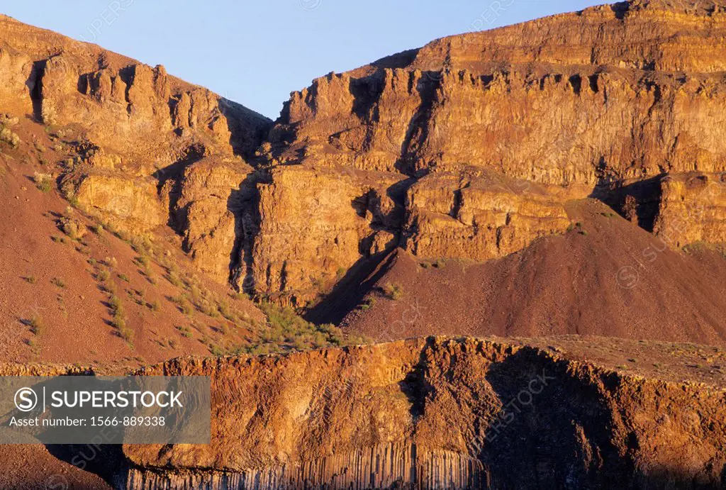 Basalt cliffs above Lake Lenore, Sun Lakes Wildlife Area, Washington