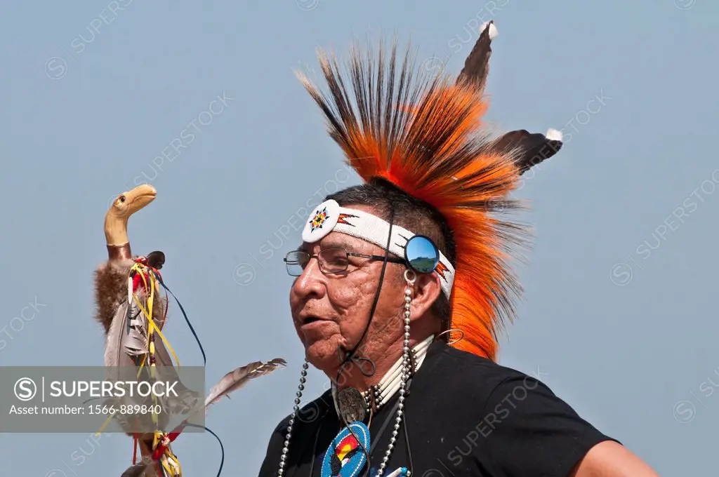 Adult male dancer, Pow-wow, Blackfoot Crossing Historical Park, Alberta, Canada