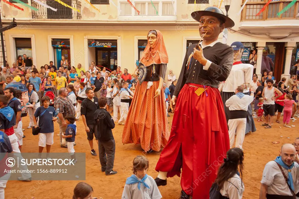 Celebrations of Gracia festivals, Mahon Menorca Balearic Islands, Spain