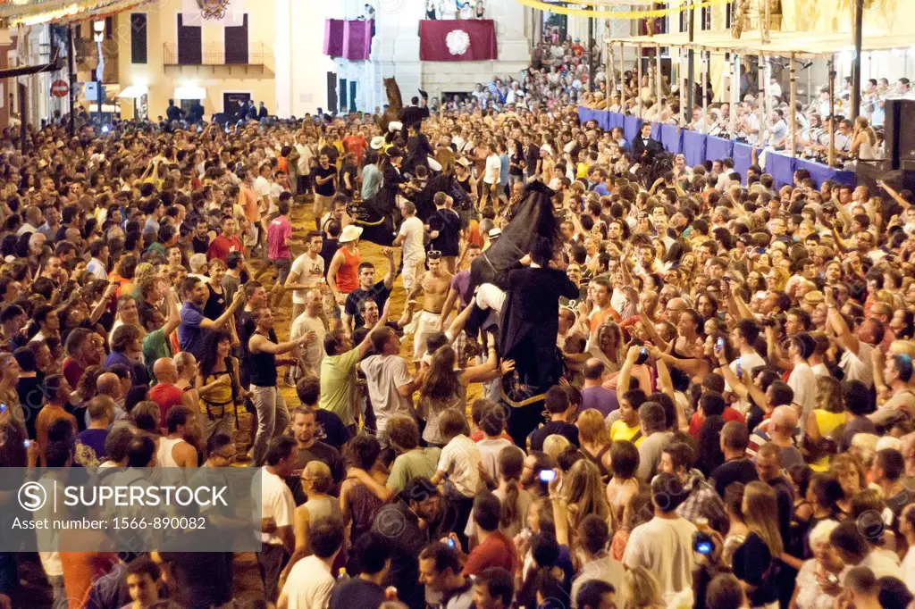Celebrations of Gracia festivals, Mahon Menorca Balearic Islands, Spain