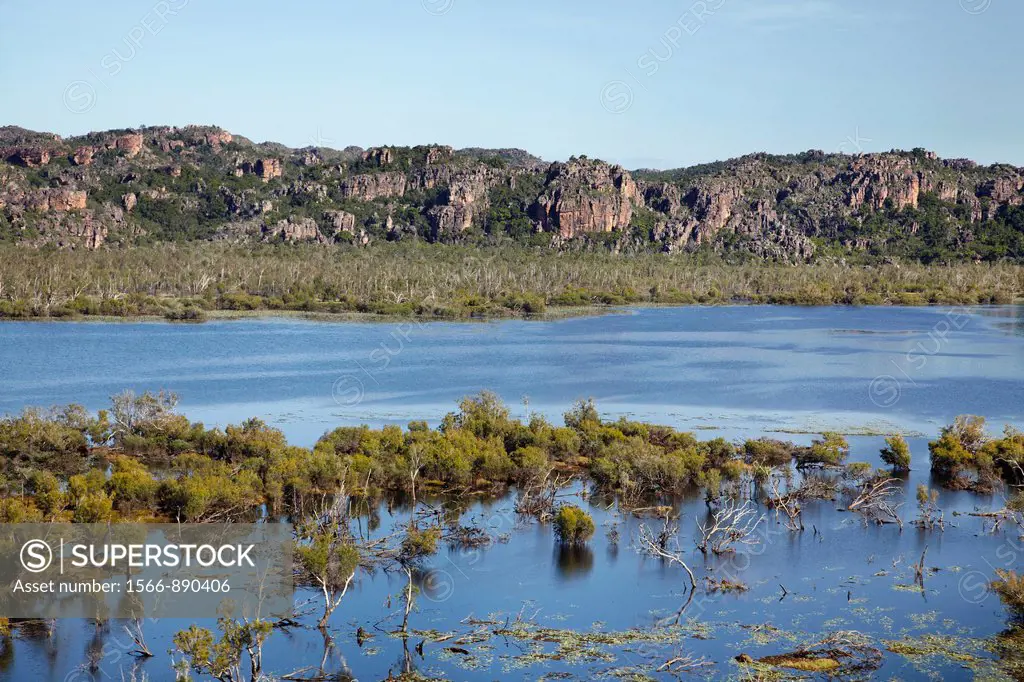 Aerial view of wetlands by East Alligator River, Kakadu National Park, Northern Territory, Australia