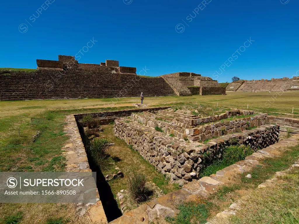 Ruins of Monte Albán. Zapotec archeological site. Oaxaca. Mexico.