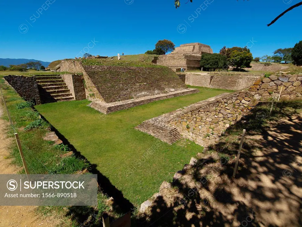 Ball game court. Monte Albán. Zapotec archeological site. Oaxaca. Mexico.