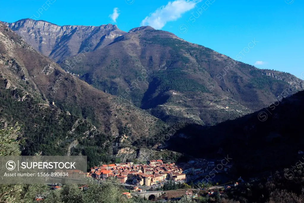 The village of Breil sur Roya, Roya valley, Mercantour national park, Alpes-Maritimes, Provence-Alpes-Côte d´Azur, France, Europe