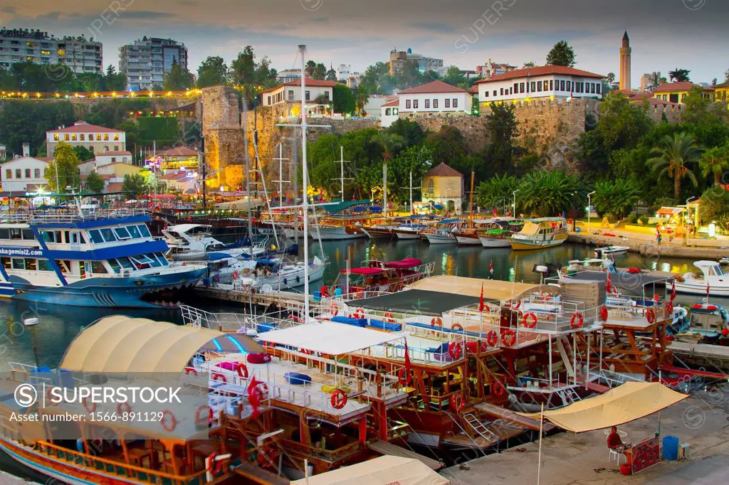 Harbour and boats  Kaleici  Antalya city  Antalya province  Mediterranean coast  Turkey