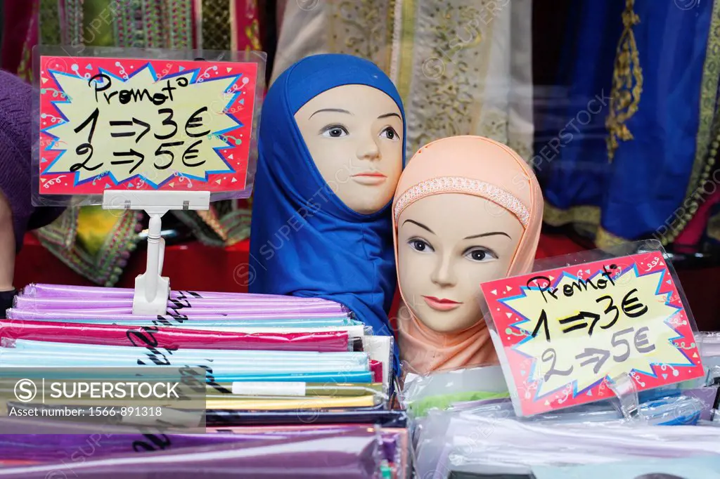 Dummies with veils in a shop in Brussels, Belgium