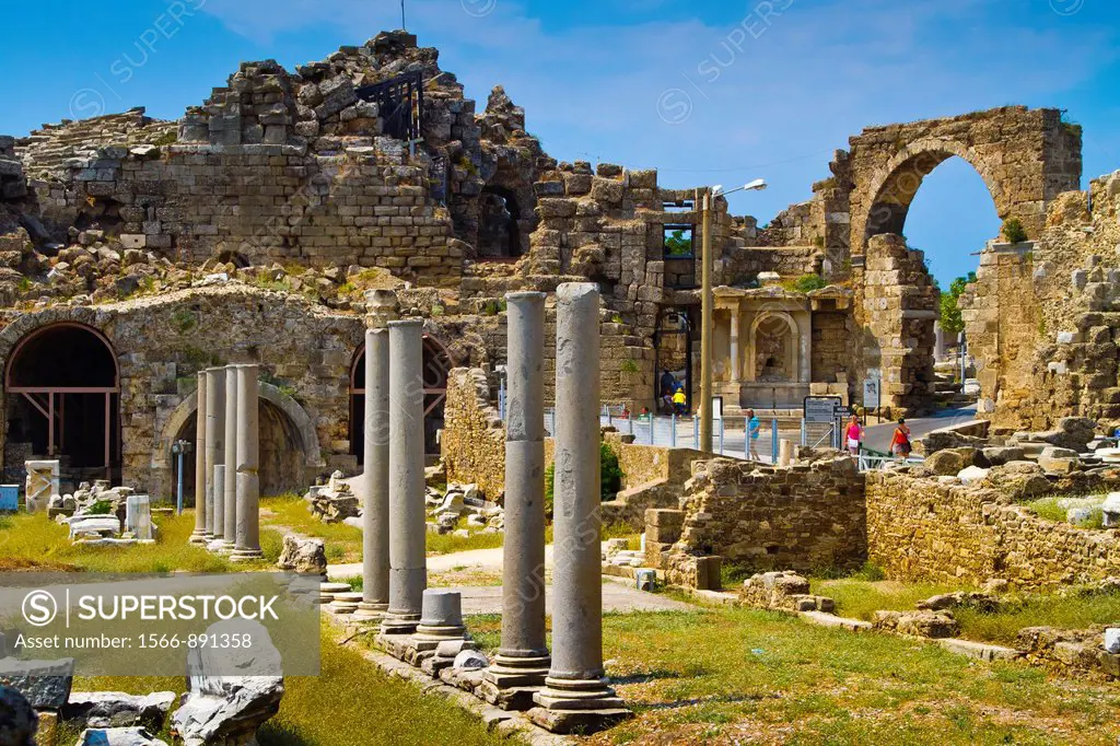 Side  Ancient city ruins  Province of Antalya  Mediterranean coast  Turkey
