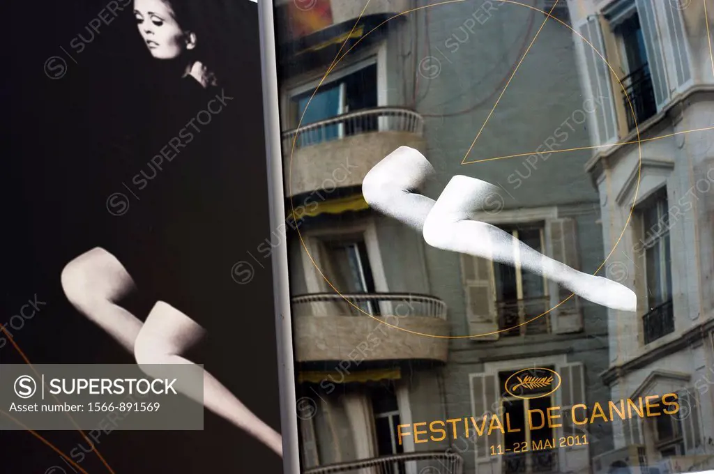 Europe, France, Alpes-Maritimes, Cannes Film Festival. Official poster of the 2011 edition.