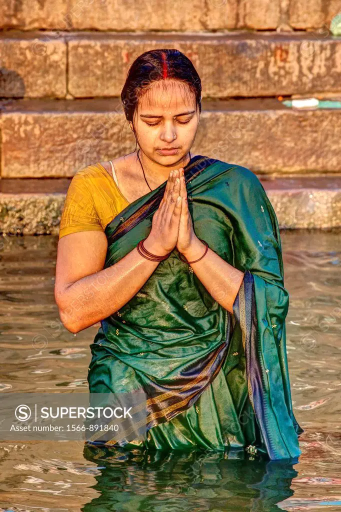Female Hindu Pilgrim, Varanasi, Uttar Pradesh, India