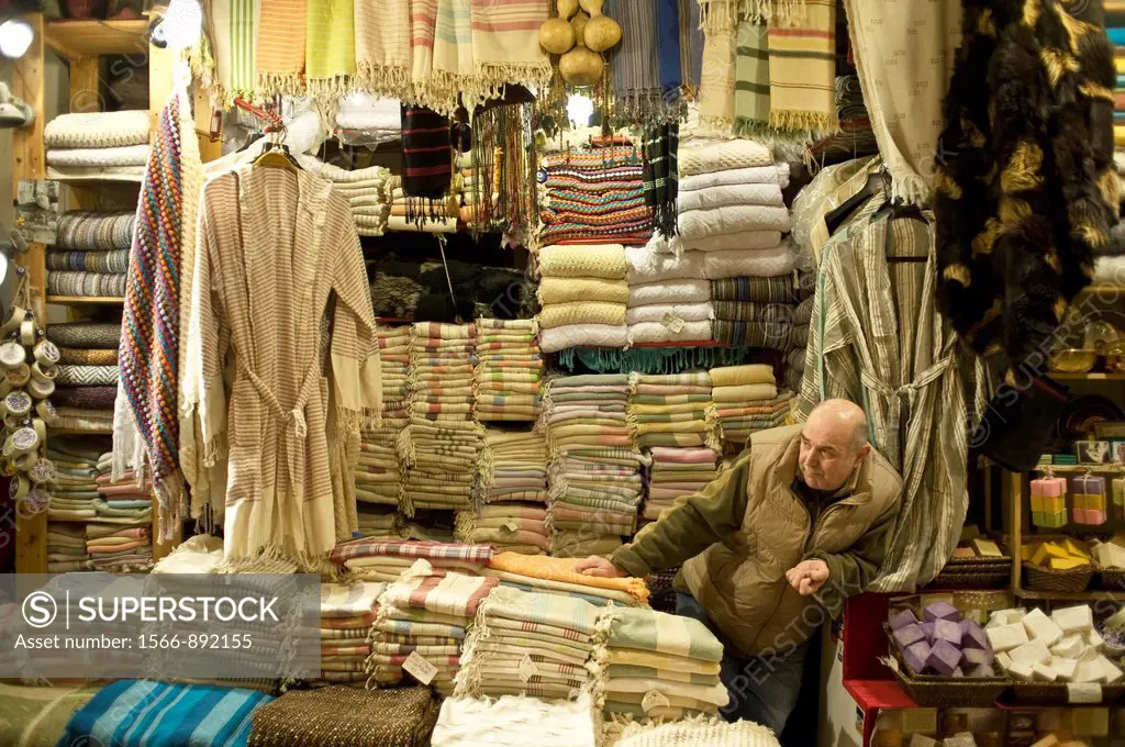 Man at Grand Bazar store in Istanbul, Turkey
