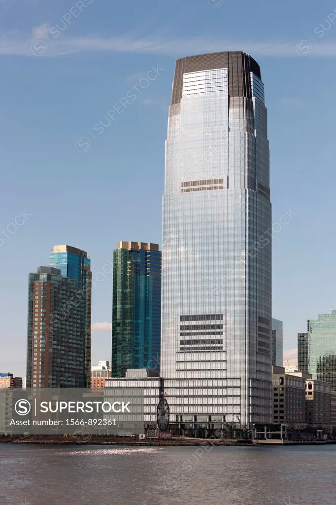 The Goldman Sachs Tower in Jersey City, New Jersey, overlooking the Hudson River