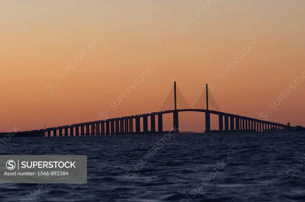 Sunshine Skyway Bridge over Tampa Bay in Florida  A cable-stayed concrete bridge with a precast deck superstructure  Finished in 1987 at a cost of $24...