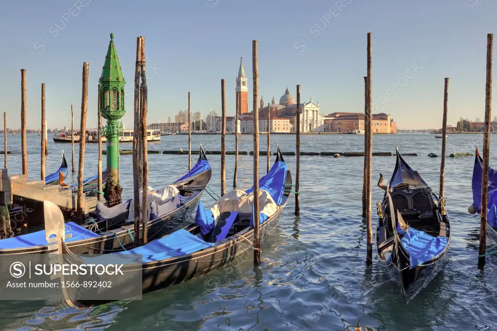 Venice, gondolas, San Giorgio Maggiore Monastery