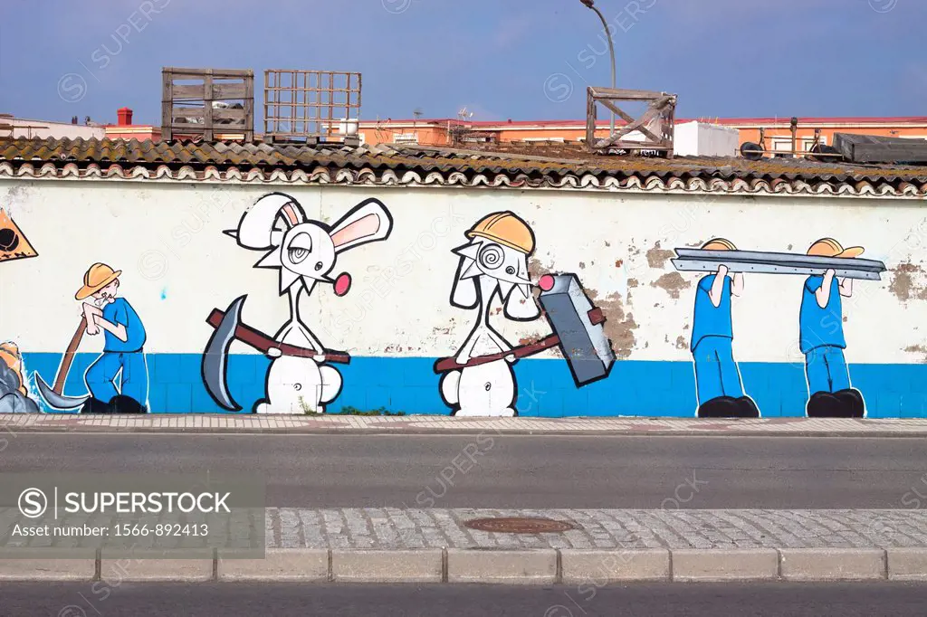Graffiti street art culture in Spain  La Linea de la Concepcion, Cadiz, Andalusia, Spain