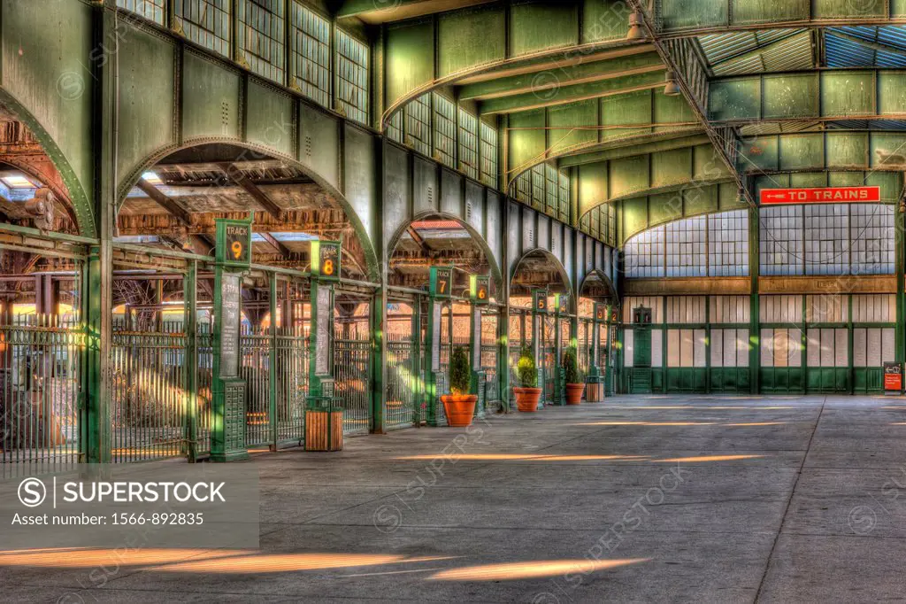 The interior of the Central Railroad of New Jersey CRRNJ Terminal, located in Liberty State Park, Jersey City, New Jersey