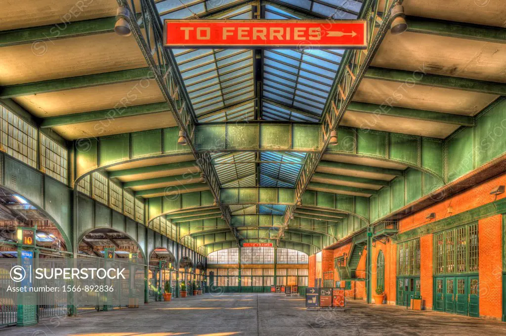 The interior of the Central Railroad of New Jersey CRRNJ Terminal, located in Liberty State Park, Jersey City, New Jersey