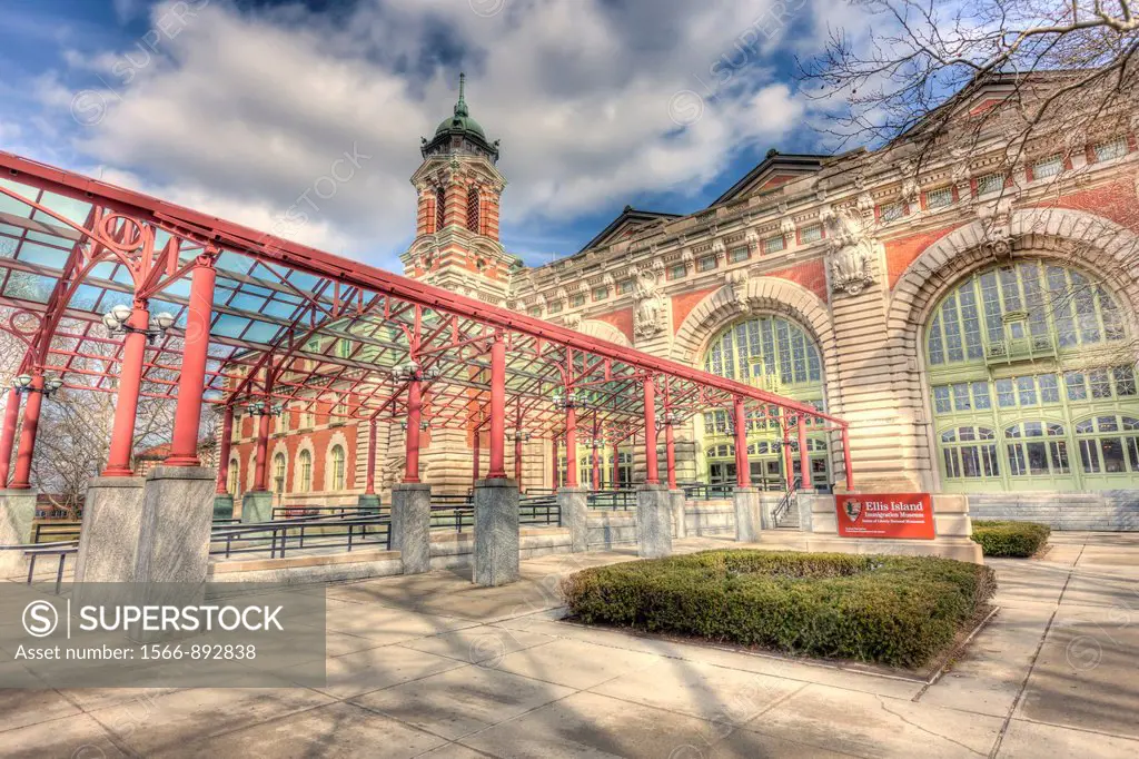 The exterior of the Ellis Island Immigration Museum. The Museum is part of the Statue of Liberty National Monument.