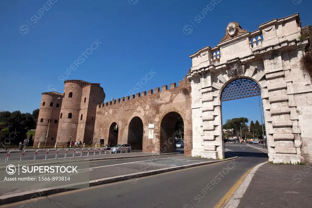 Saint John´s gate close to the Basilica of St John Lateran, Rome, Lazio, Italy, Europe
