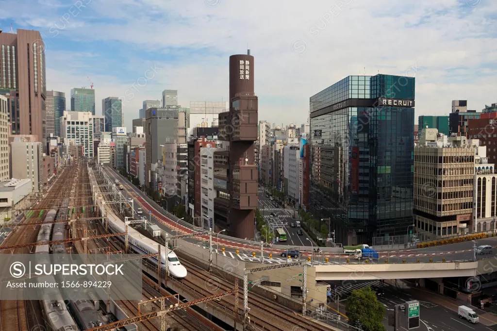 Japan-Tokyo City-The Bullet Train through Ginza District