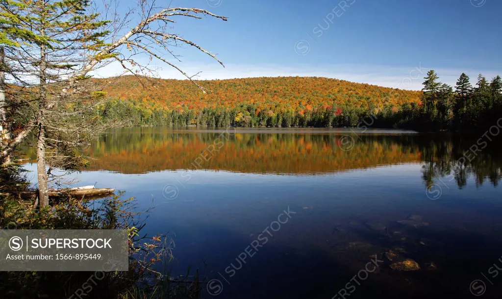 Pond of Safety in Randolph, New Hampshire USA during the autumn months
