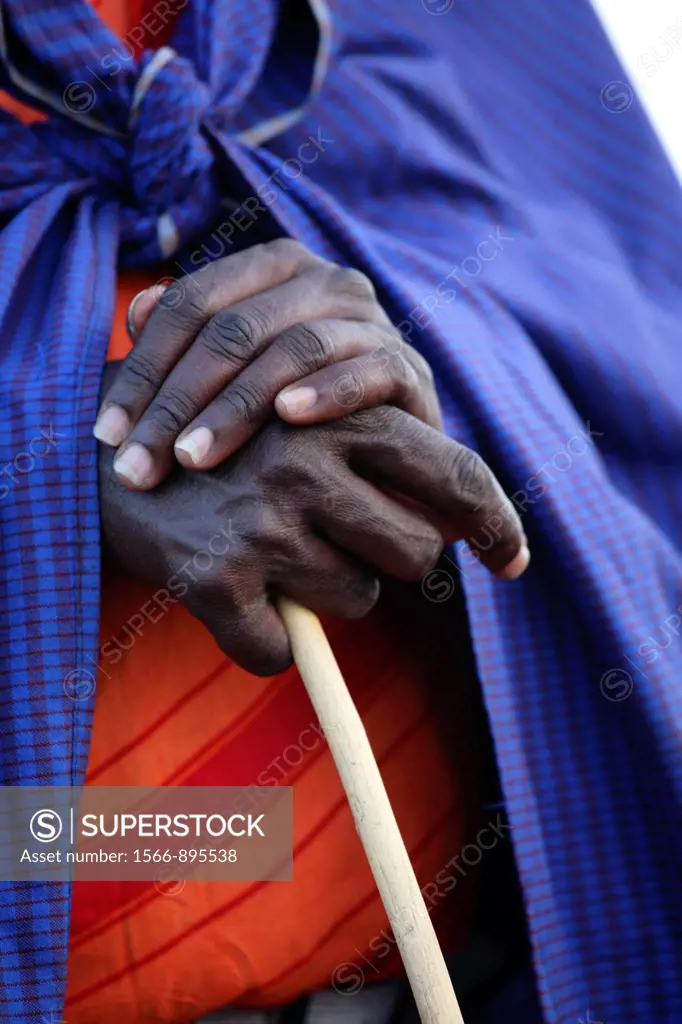 Detail of hands of a Maasai men, Ngogongoro conservation Area, Tanzania